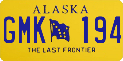 AK license plate GMK194