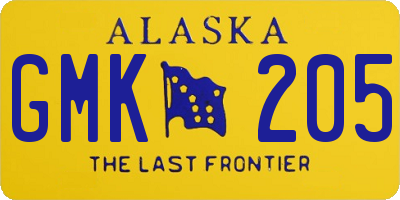 AK license plate GMK205