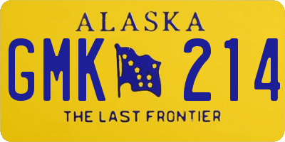 AK license plate GMK214