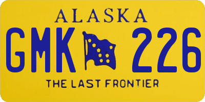 AK license plate GMK226