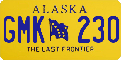 AK license plate GMK230