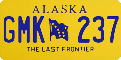 AK license plate GMK237