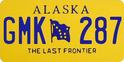 AK license plate GMK287