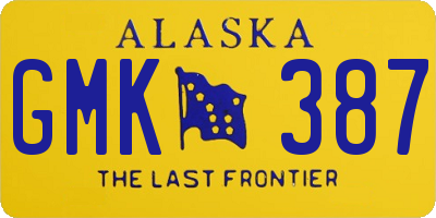 AK license plate GMK387