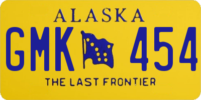 AK license plate GMK454