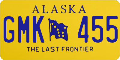 AK license plate GMK455
