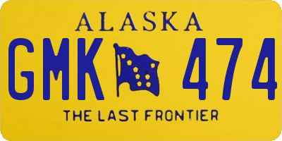 AK license plate GMK474