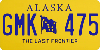 AK license plate GMK475