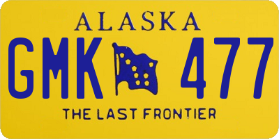 AK license plate GMK477