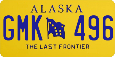 AK license plate GMK496