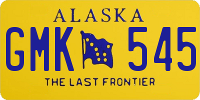 AK license plate GMK545