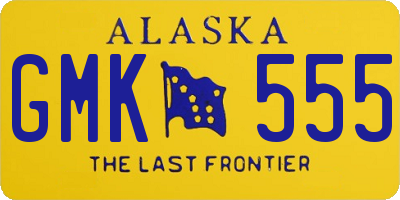 AK license plate GMK555