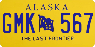 AK license plate GMK567
