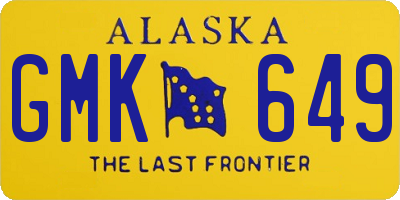 AK license plate GMK649