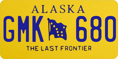 AK license plate GMK680