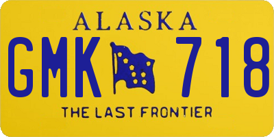 AK license plate GMK718