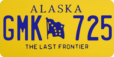 AK license plate GMK725