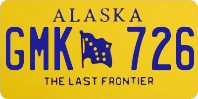 AK license plate GMK726