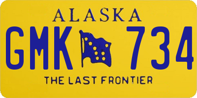 AK license plate GMK734