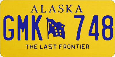 AK license plate GMK748