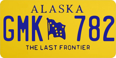 AK license plate GMK782
