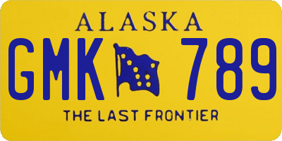 AK license plate GMK789