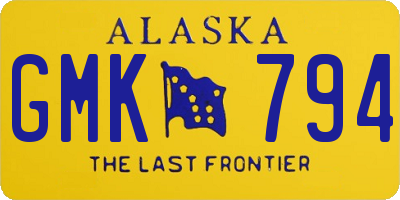 AK license plate GMK794