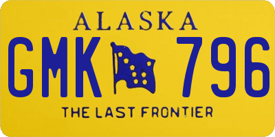 AK license plate GMK796