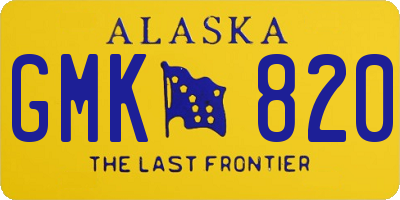 AK license plate GMK820