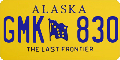 AK license plate GMK830