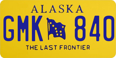 AK license plate GMK840
