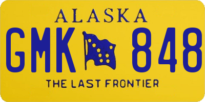 AK license plate GMK848