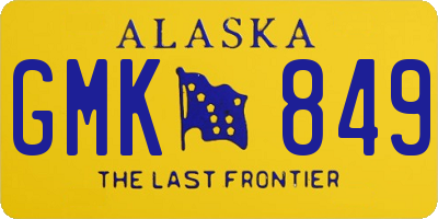 AK license plate GMK849