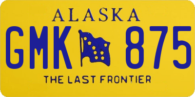 AK license plate GMK875