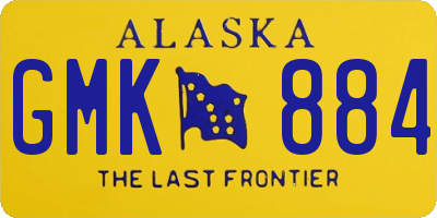 AK license plate GMK884