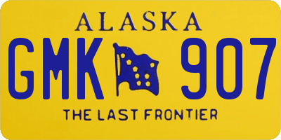 AK license plate GMK907