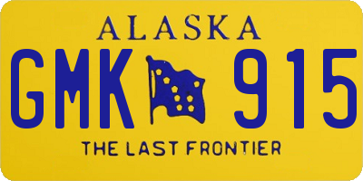 AK license plate GMK915