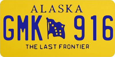 AK license plate GMK916