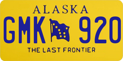 AK license plate GMK920