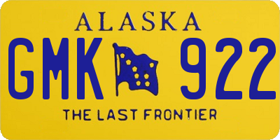 AK license plate GMK922