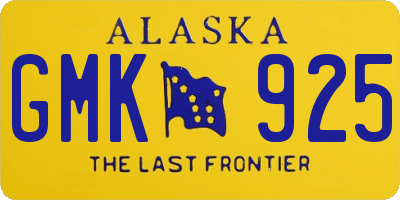 AK license plate GMK925