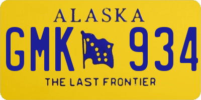 AK license plate GMK934