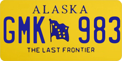 AK license plate GMK983