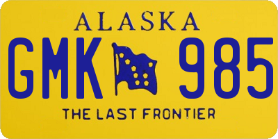 AK license plate GMK985