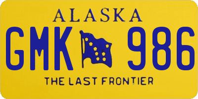 AK license plate GMK986