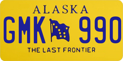 AK license plate GMK990