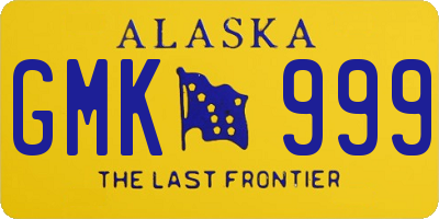 AK license plate GMK999