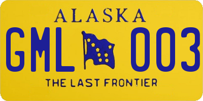 AK license plate GML003