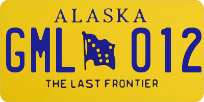 AK license plate GML012