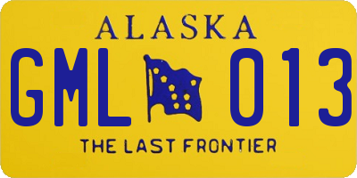AK license plate GML013